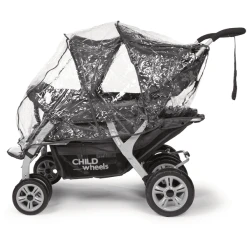 CHILDHOME Regenschutz Für Vierlingswagen Quadruple Transparent